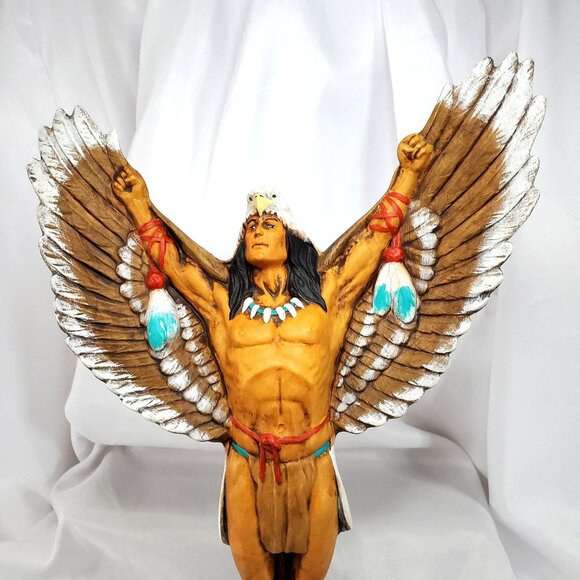 Frontier Ceramics 15” Eagle Dancer Native Southwest Statue Vintage Ceramic - Picture 1 of 15